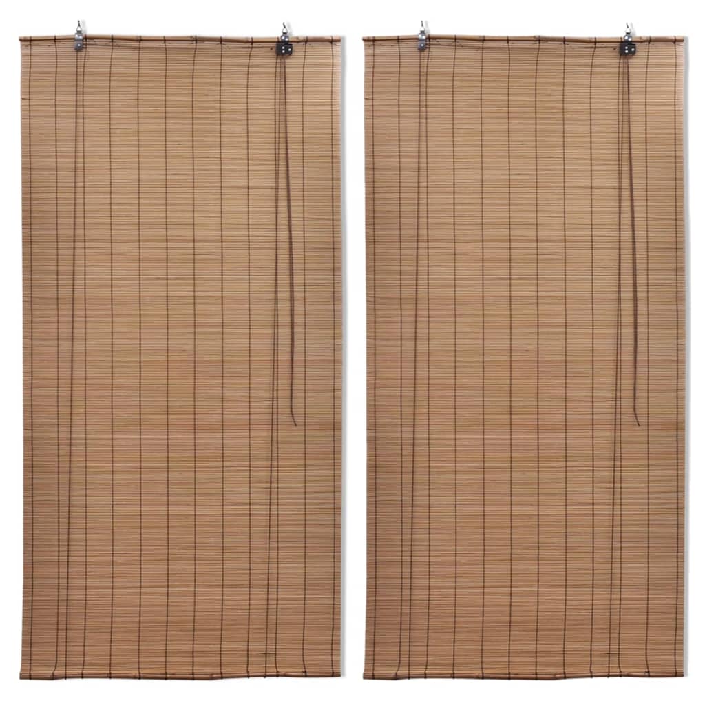 Tende a Rullo in Bambù 2pz 80x160cm Marroni 3057518