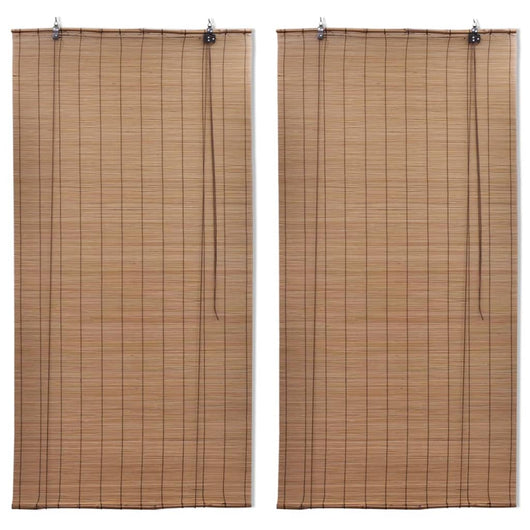 Tende a Rullo in Bambù 2pz 150x220 cm Marroni 3057521