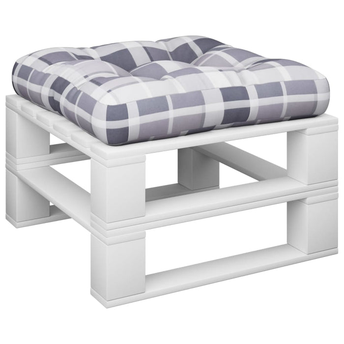 Cuscino per Pallet Motivo a Quadri Grigi 50x50x12 cm in Tessuto 314377