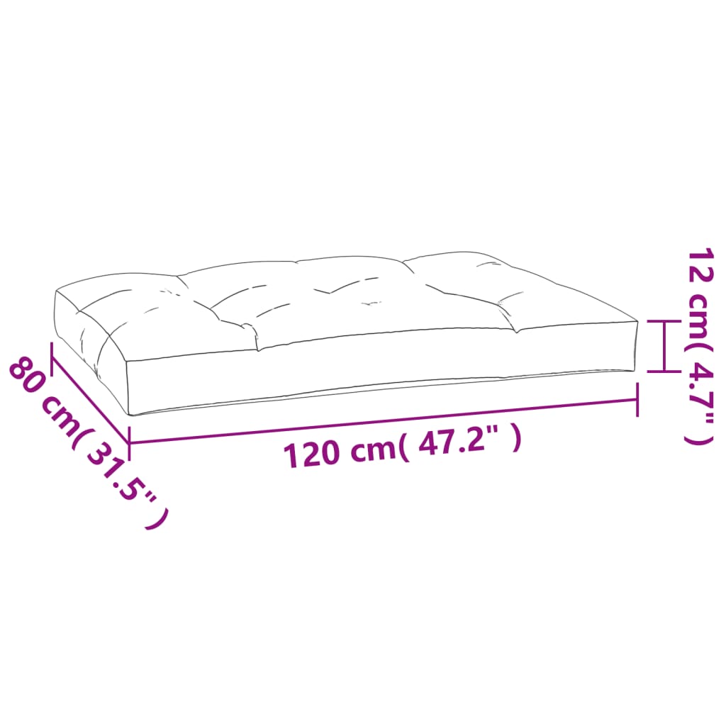 Cuscino per Pallet Antracite 120x80x12 cm in Tessuto 314413