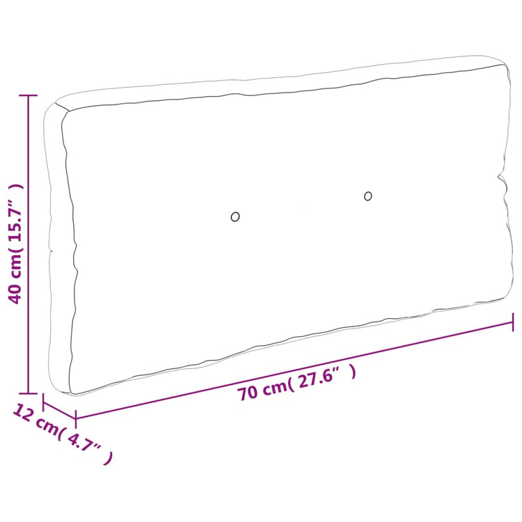 Cuscino per Pallet Antracite 70x40x12 cm in Tessuto 314448