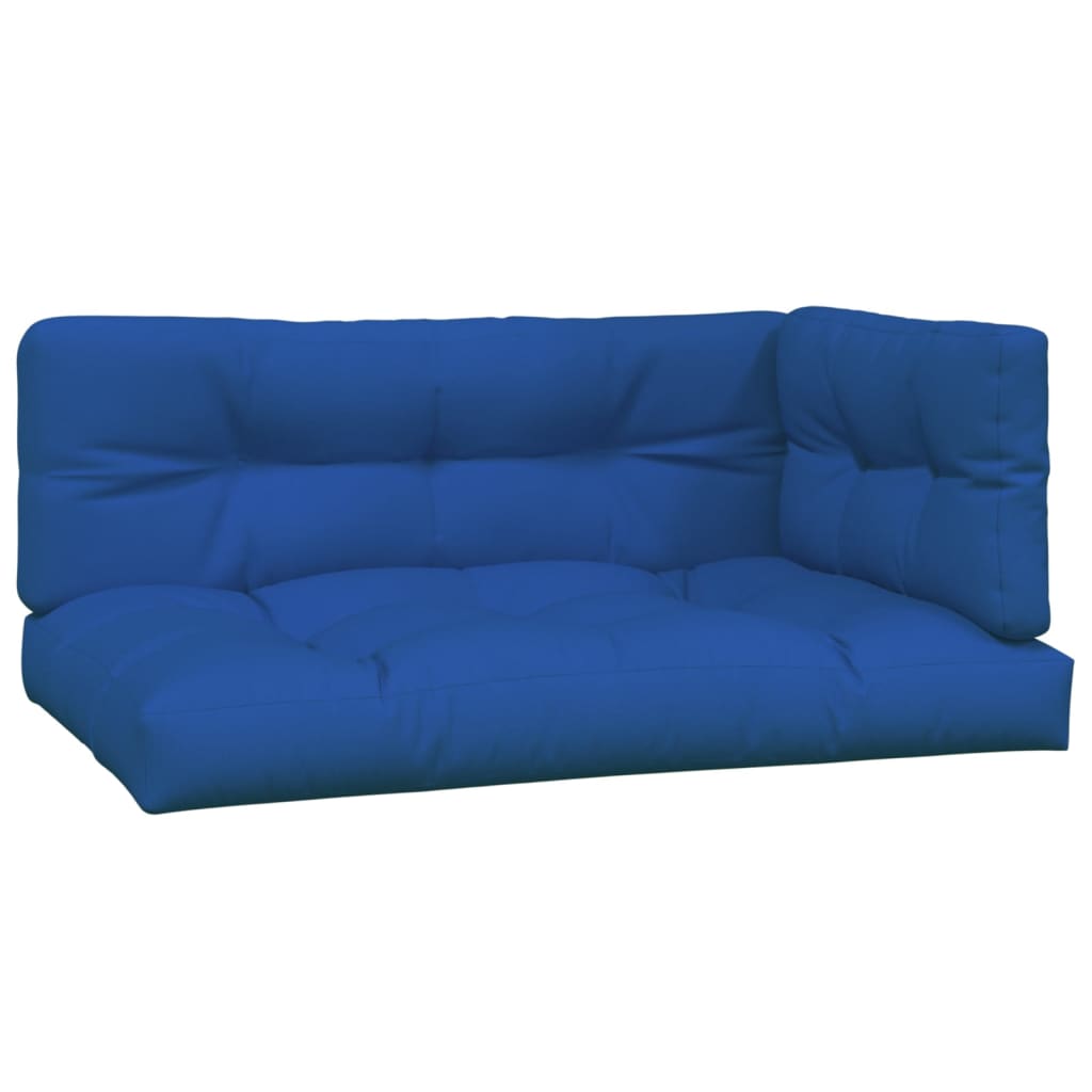 Cuscini per Pallet 3 pz Blu Reale in Tessuto 314568