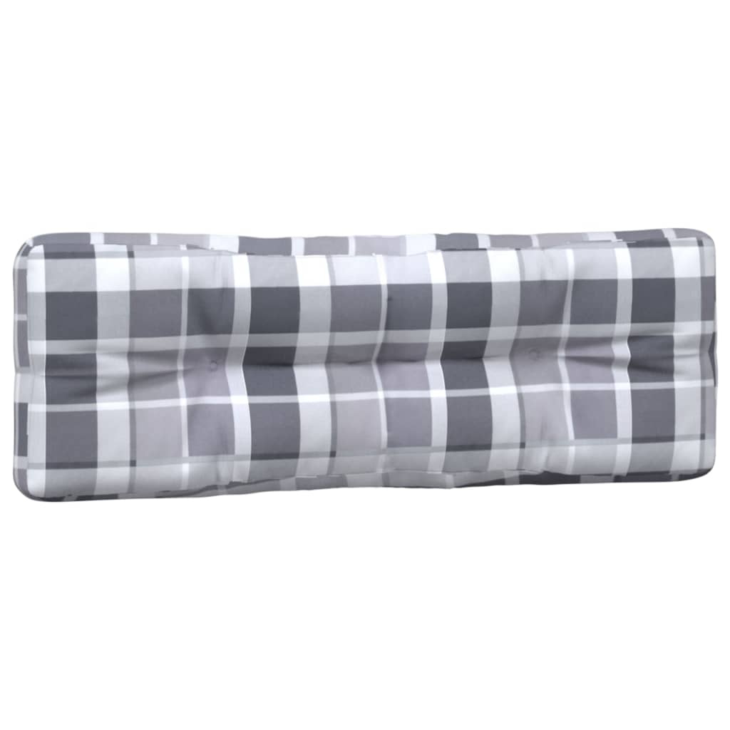 Cuscini per Divano Pallet 3 pz Grigio Motivo a Quadri cod mxl 67992