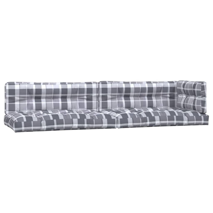 Cuscini per Divano Pallet 5 pz Grigio Motivo a Quadri cod mxl 68369