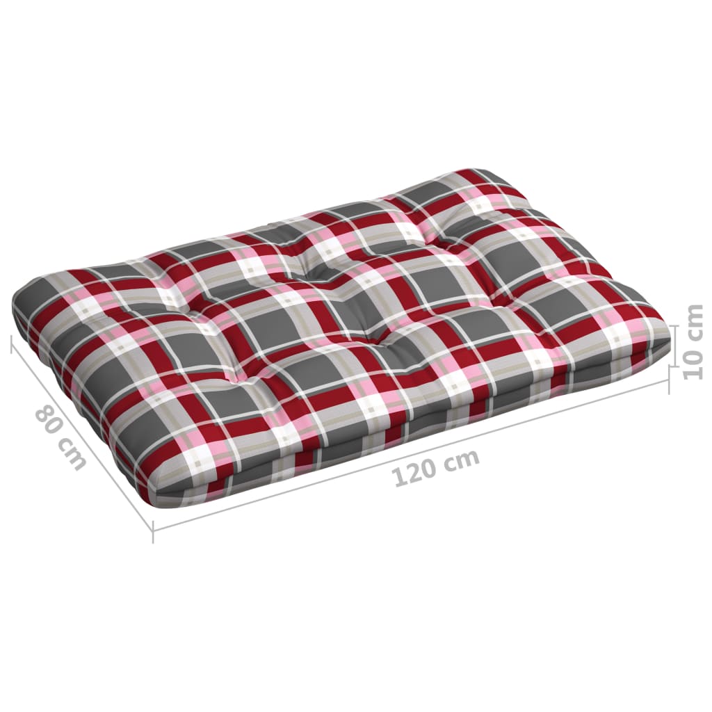 Cuscini per Divano Pallet 7 pz Rosso Motivo a Quadri cod mxl 68429