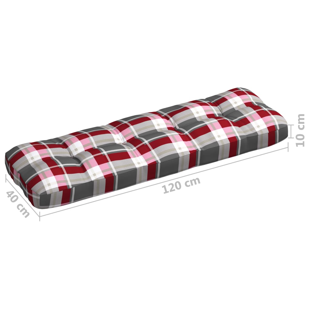 Cuscini per Divano Pallet 7 pz Rosso Motivo a Quadri cod mxl 68429