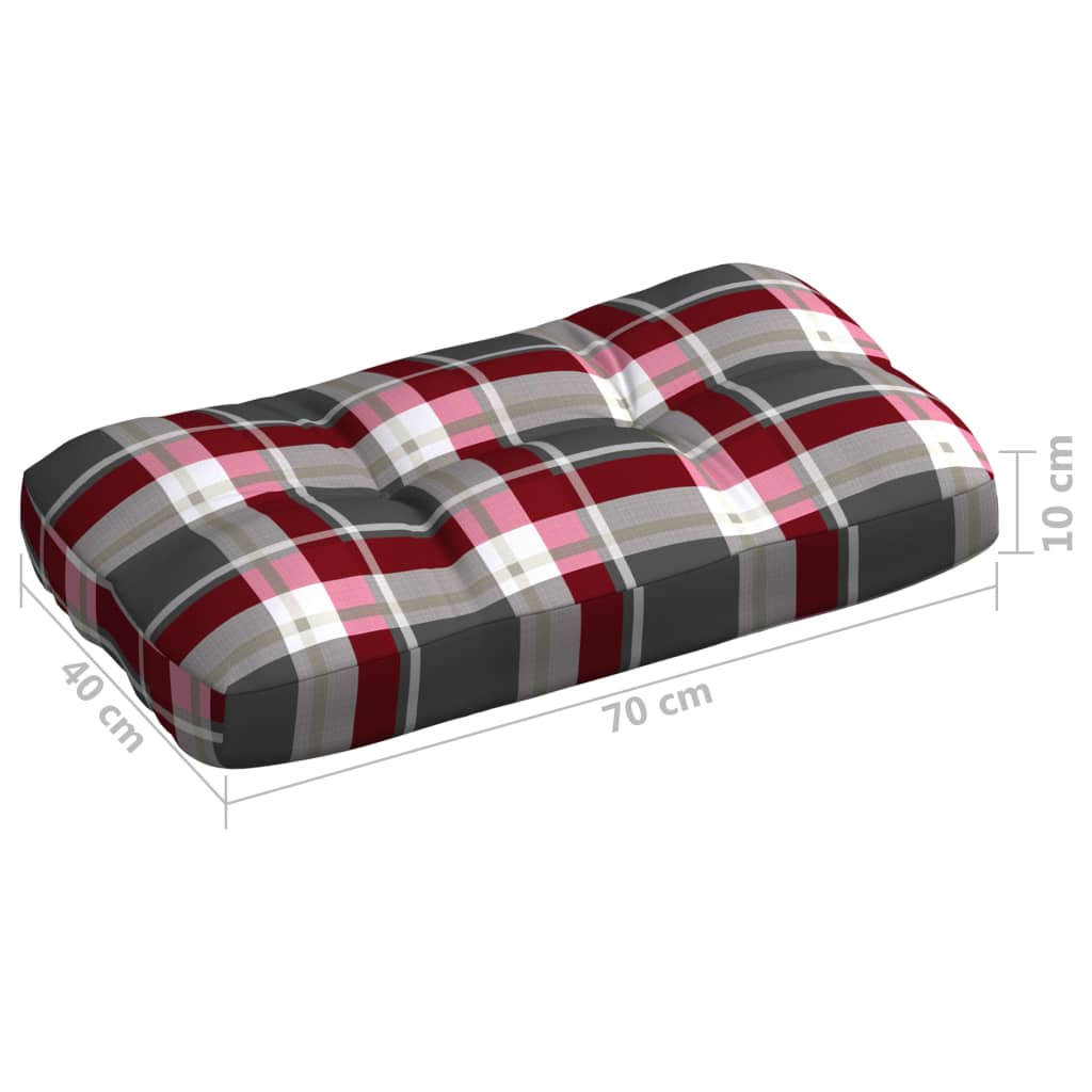 Cuscini per Divano Pallet 7 pz Rosso Motivo a Quadri cod mxl 68429