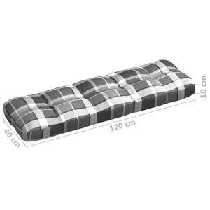 Cuscini per Divano Pallet 7 pz Grigio Motivo a Quadri 314602