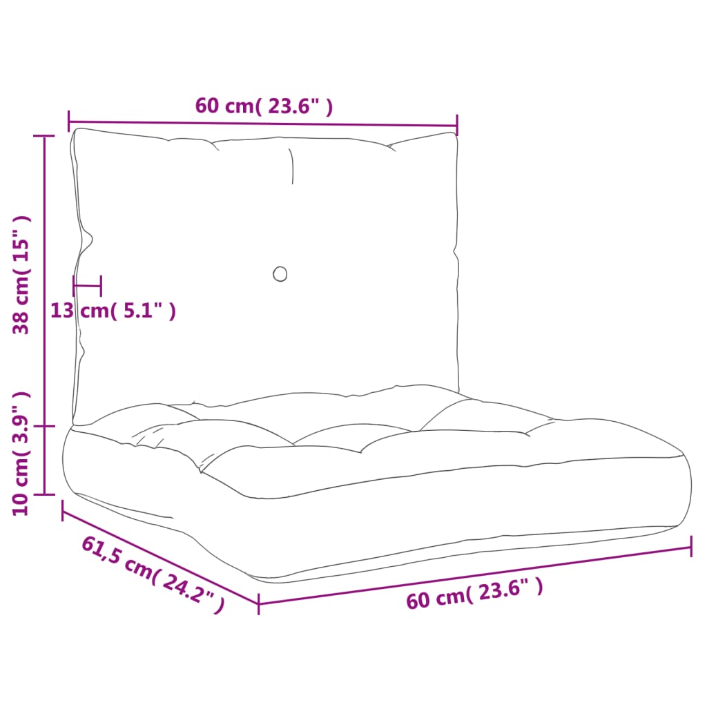 Cuscini per Pallet 2 pz Grigi in Tessuto 314609