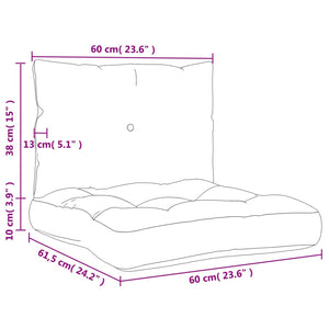 Cuscini per Pallet 2 pz Grigi in Tessuto 314609