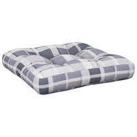 Cuscino per Pouf su Pallet Grigio Motivo a Quadri in Tessuto 314635