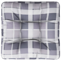 Cuscino per Pouf su Pallet Grigio Motivo a Quadri in Tessuto 314635