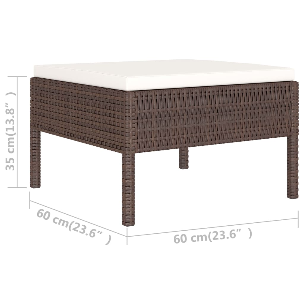 Set Divani da Giardino 6 pz con Cuscini in Polyrattan Marrone cod mxl 41736