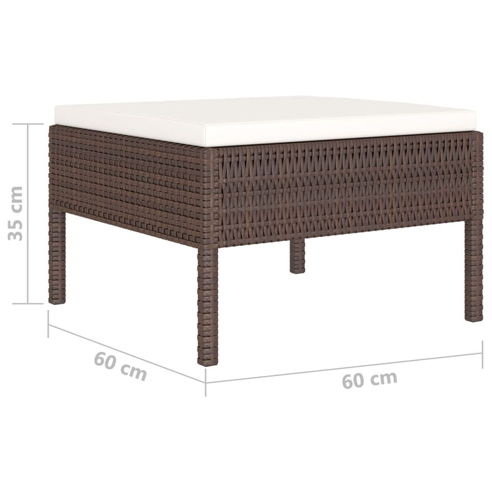 Set Divani da Giardino 4 pz con Cuscini in Polyrattan Marrone 3056965