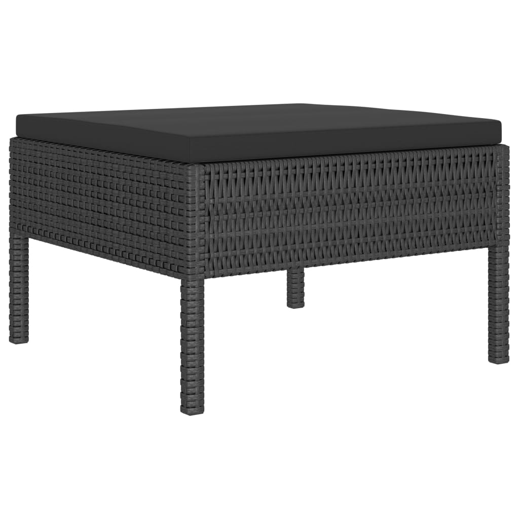 Set Divani da Giardino 4 pz con Cuscini in Polyrattan Nero cod mxl 40864