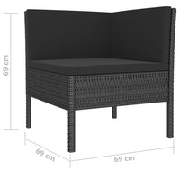 Set Divani da Giardino 4 pz con Cuscini in Polyrattan Nero cod mxl 40864