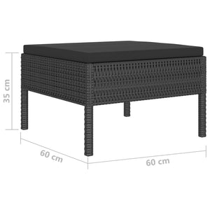 Set Divani da Giardino 4 pz con Cuscini in Polyrattan Nero cod mxl 40864