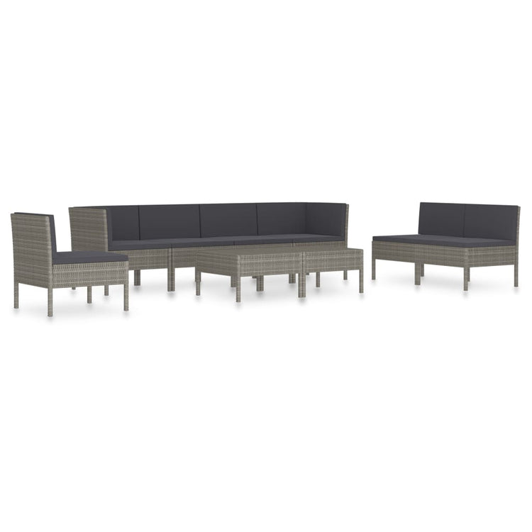 Set Divani da Giardino 9 pz con Cuscini in Polyrattan Grigio cod mxl 37965