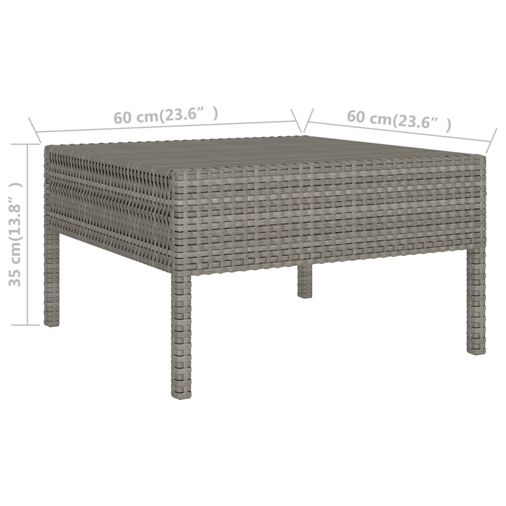 Set Divani da Giardino 9 pz con Cuscini in Polyrattan Grigio cod mxl 37965