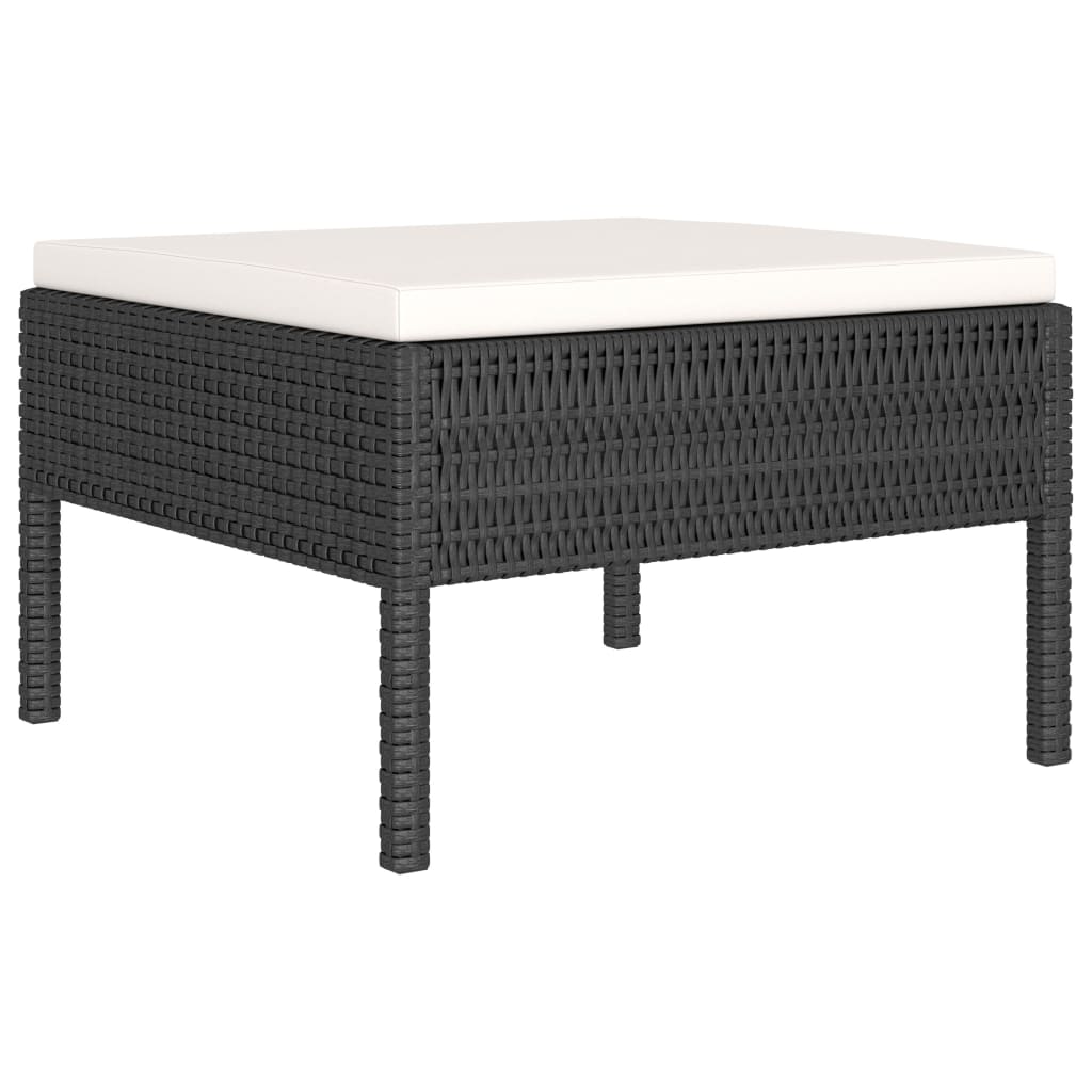 Set Divani da Giardino 6 pz con Cuscini in Polyrattan Nero cod mxl 37814