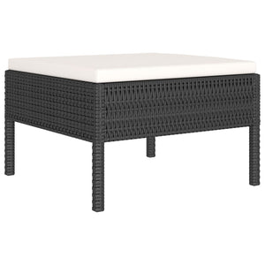 Set Divani da Giardino 6 pz con Cuscini in Polyrattan Nero cod mxl 37814