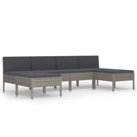 Set Divani da Giardino 6 pz con Cuscini in Polyrattan Grigio 3056988