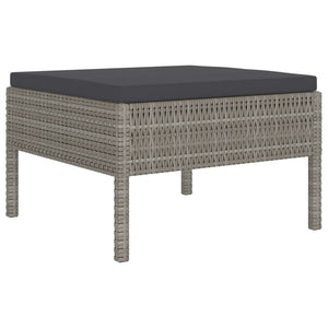 Set Divani da Giardino 6 pz con Cuscini in Polyrattan Grigio 3056988