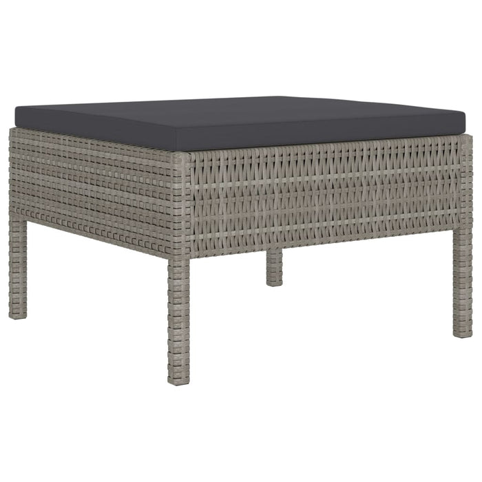 Set Divani da Giardino 6 pz con Cuscini in Polyrattan Grigio 3056988