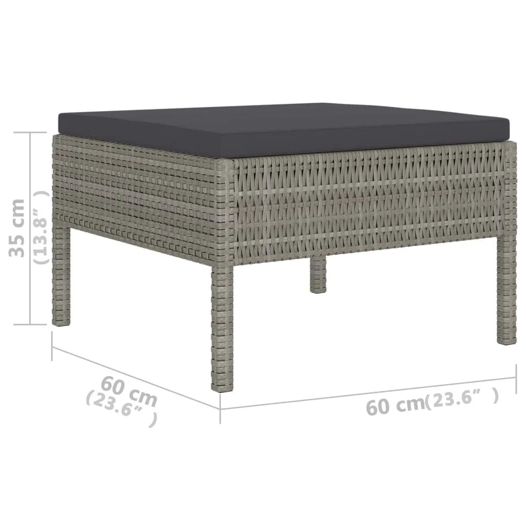 Set Divani da Giardino 6 pz con Cuscini in Polyrattan Grigio 3056988