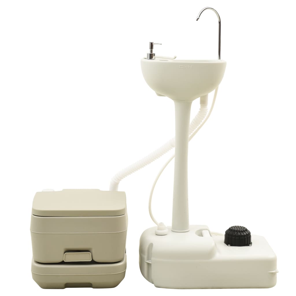 Set WC Portatile da Campeggio 10+10L Lavandino 20L Grigiocod mxl 97246