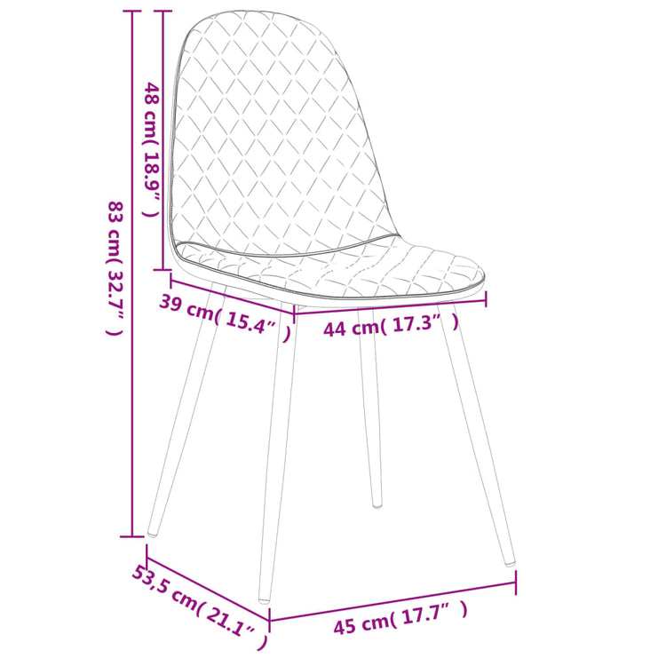 Sedie da Pranzo 2 pz Blu in Velluto 325645