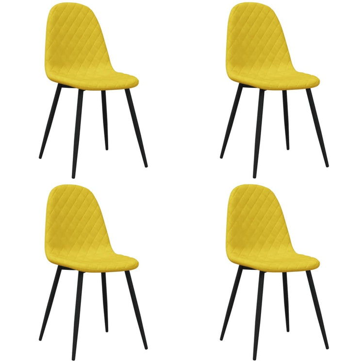 Sedie da Pranzo 4 pz Giallo Senape in Velluto 325664