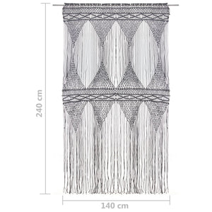 Tenda Macramè Antracite 140x240 cm in Cotone  cod mxl 67458