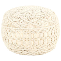 Pouf Lavorato a Mano in Macramé 45x30 cm in Cotone  cod mxl 75005