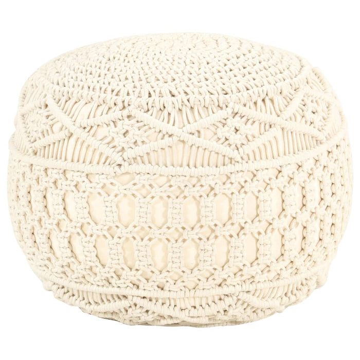 Pouf Lavorato a Mano in Macramé 45x30 cm in Cotone  cod mxl 75005