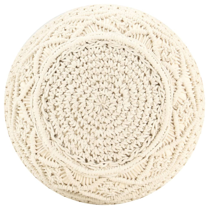 Pouf Lavorato a Mano in Macramé 45x30 cm in Cotone  cod mxl 75005