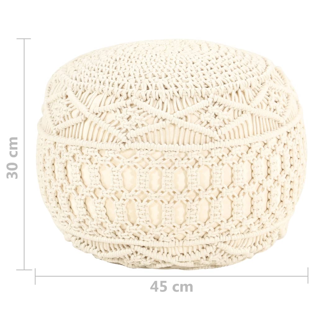 Pouf Lavorato a Mano in Macramé 45x30 cm in Cotone  cod mxl 75005