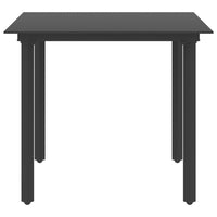 Tavolo da Giardino Nero 80x80x74 cm in Acciaio e Vetro  cod mxl 34342