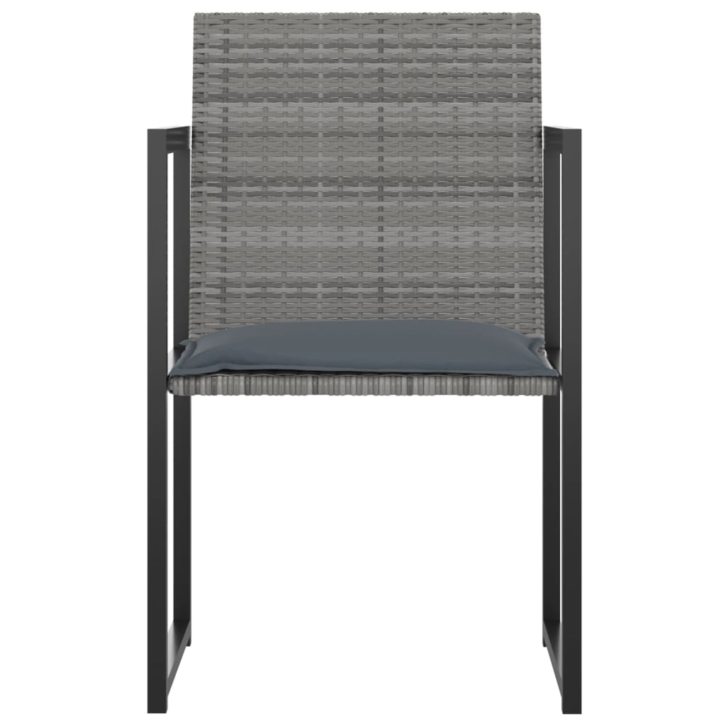 Set da Pranzo per Esterni 7 pz con Cuscini in Polyrattan Grigio cod mxl 37766