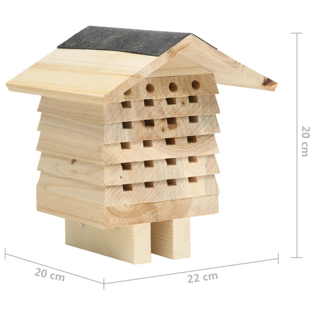 Casetta delle Api in Legno Massello di Abete 22x20x20 cm 314814