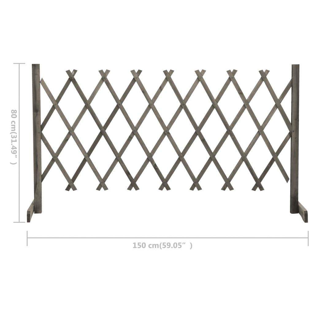 Traliccio da Giardino Grigio 150x80 cm in Massello di Abete cod mxl 10327