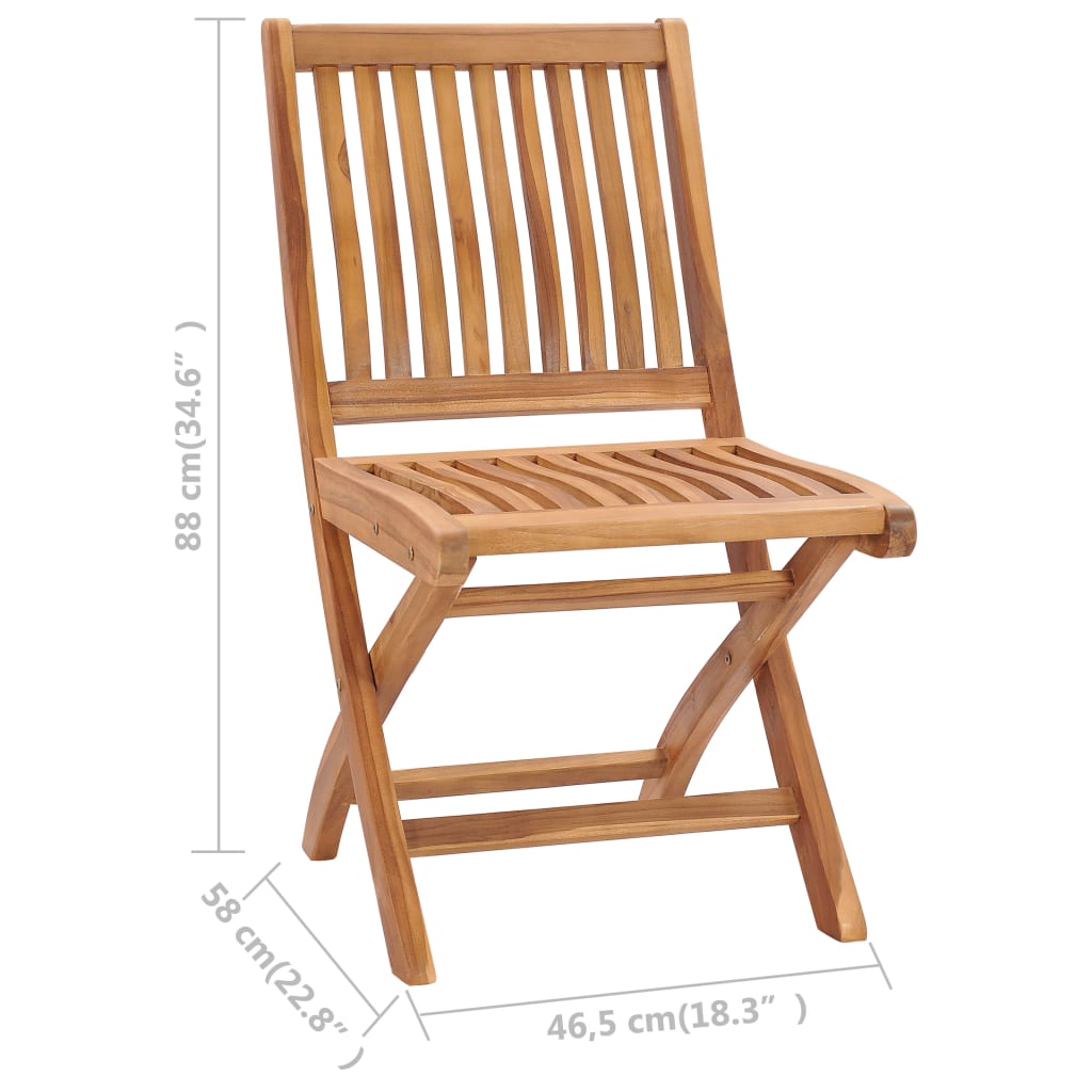 Sedie da Giardino Pieghevoli 2 pz in Legno Massello di Teak cod mxl 60440