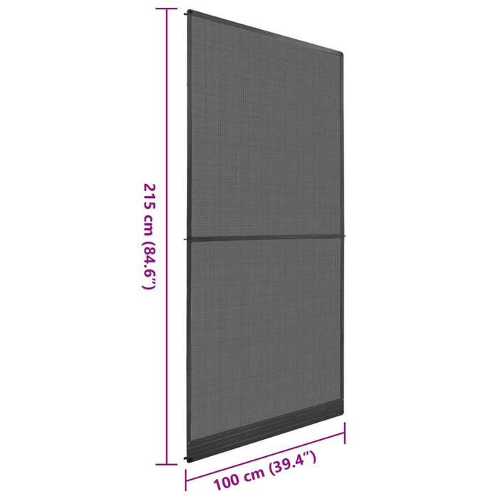 Zanzariera con Cardini per Porte Antracite 100x215 cm 148713