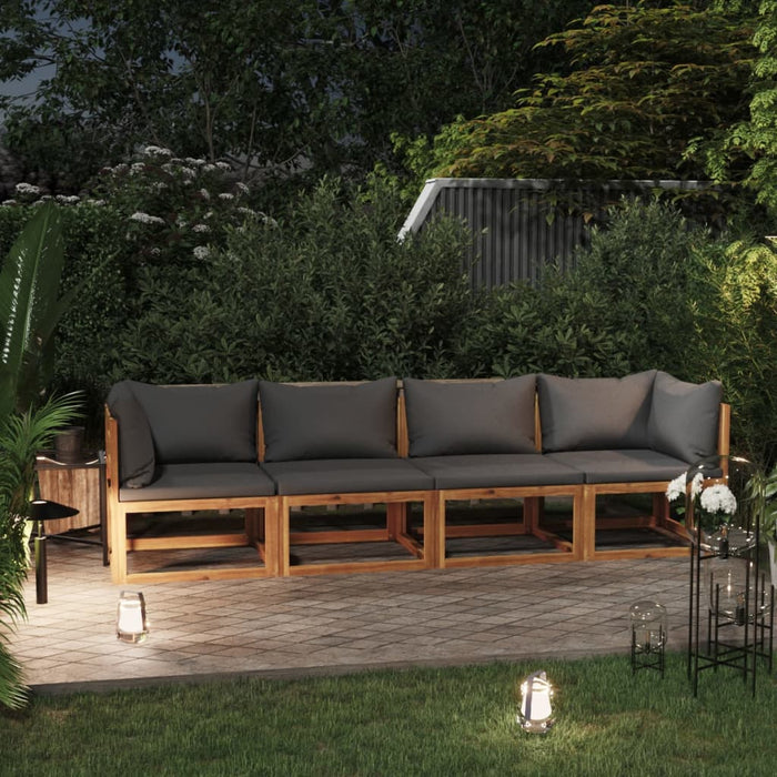 Divano da Giardino a 4 Posti con Cuscino in Legno di Acacia cod mxl 40990