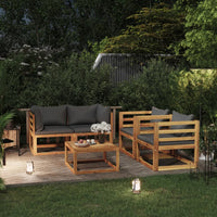 Set Divani da Giardino 5 pz con Cuscini in Massello di Acacia cod mxl 40558