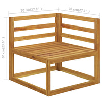 Set Divani da Giardino 11 pz con Cuscini Crema in Legno Acacia