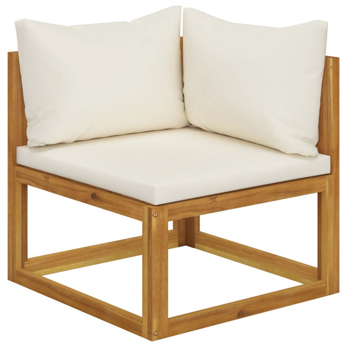 Set Divani da Giardino 12 pz con Cuscini Crema in Legno Acacia