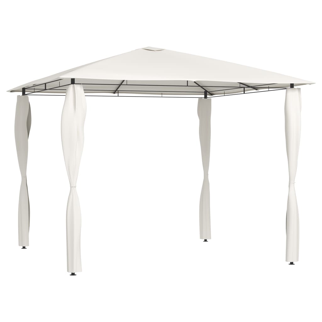 Gazebo con Montanti Rivestiti 3x3x2,6 m Crema 160 g/m² 313605