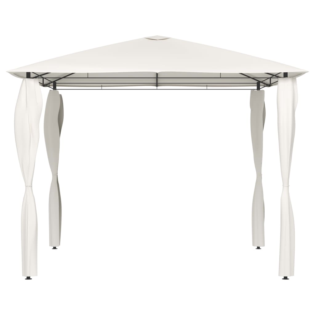 Gazebo con Montanti Rivestiti 3x3x2,6 m Crema 160 g/m²