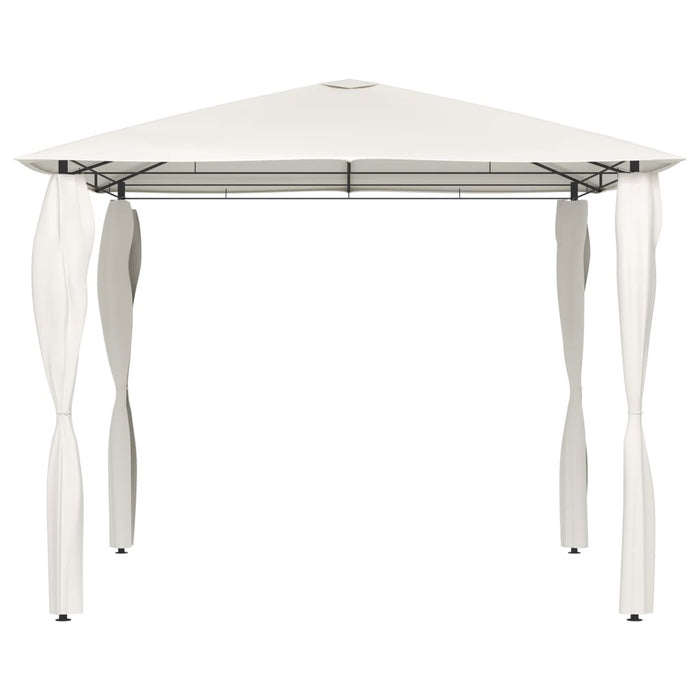 Gazebo con Montanti Rivestiti 3x3x2,6 m Crema 160 g/m²